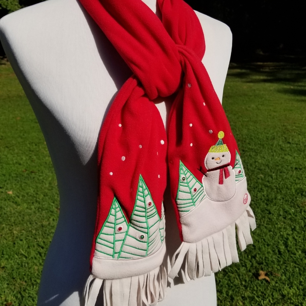 Vintage Hallmark Musical Snowman Holiday Scarf